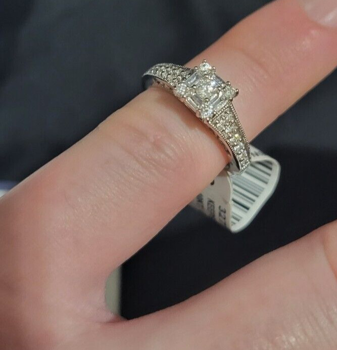 Keepsake 1/2 Carat Sincerity Women's Engagement Ring 10k White Gold