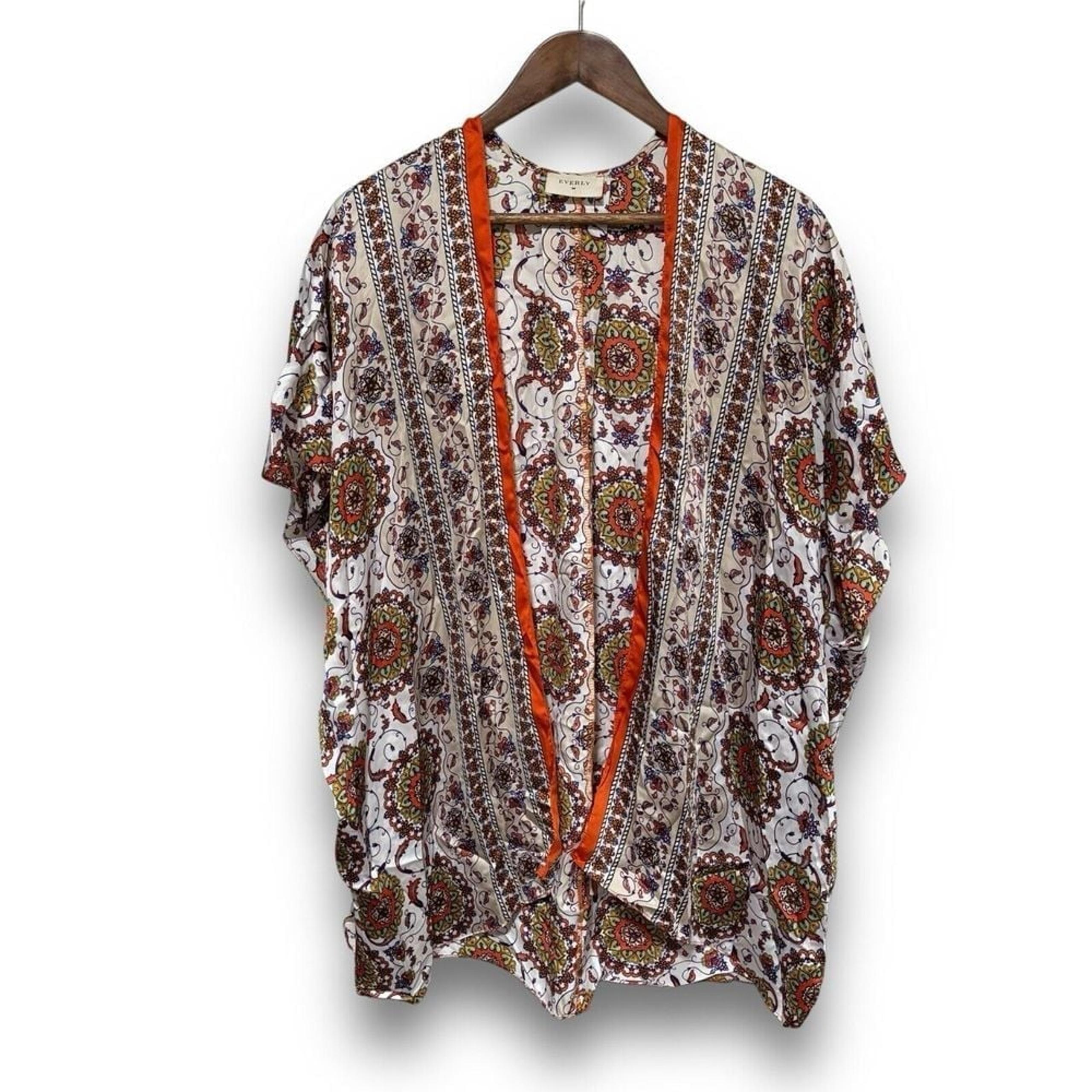 EVERLY Women's Open Front Kimono Cardigan USA Made Size Small 28 x 29