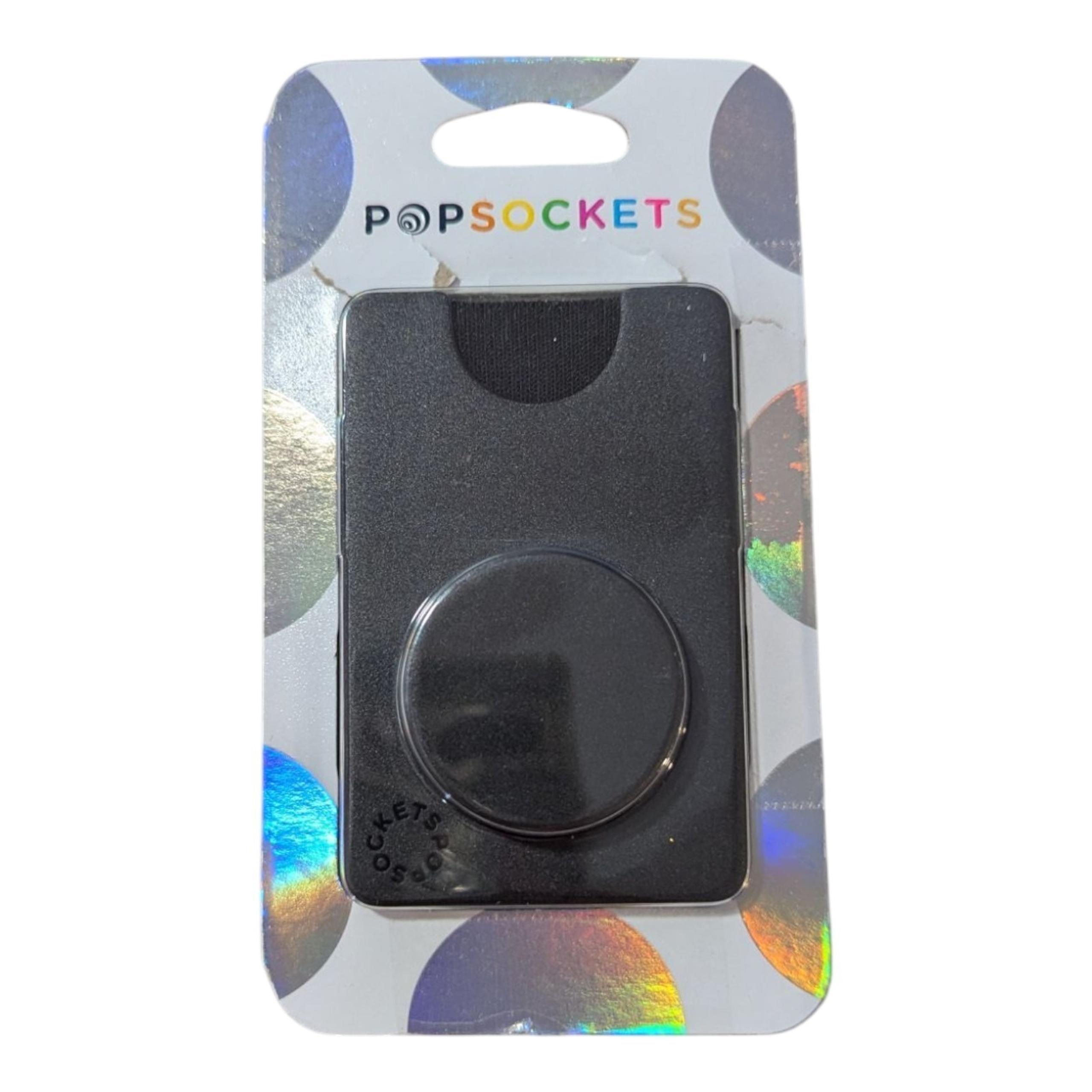 R3-O PopSockets Popwallet+ Universal Phone adhesive Wallet & Grip Stand - Black