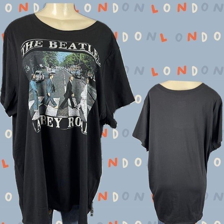 The Beatles Torrid Plus 5 Black Abbey Road Graphic Crew Neck Short Sleeve Tee
