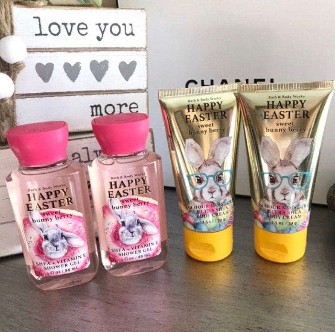 4x Bath & Body Works Happy Easter Bunny body creams and shower gels