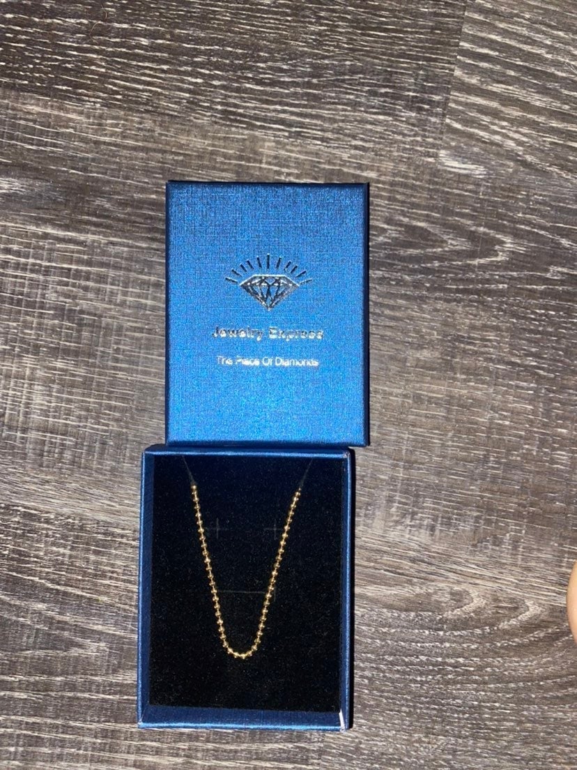 Solid 10k gold bead chain