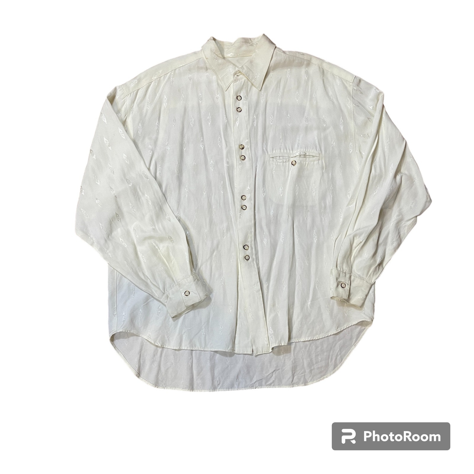 Vintage Men White on White by Joel Glazer Dress Shirt
