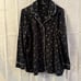 SOMA Pajamas Long Sleeve Button Up Sleep Pants XL Black W/ White Snowflakes Pjs