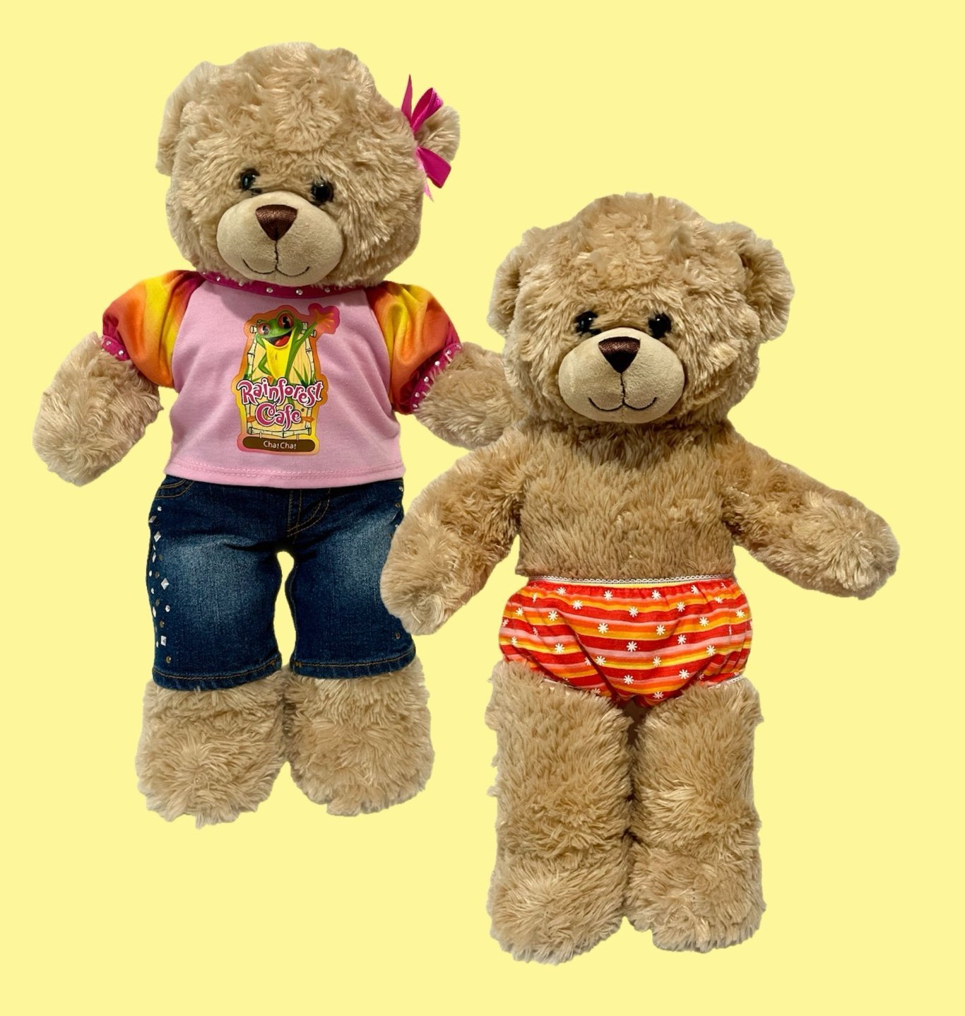 Build a Bear Workshop Rainforest Cafe Cha! Cha! Shirt Jeans Panties Outfit