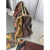 Vintage 80s Top Handle Bag Colorful + Coin + Jewelry +Pouch Included Gold Red