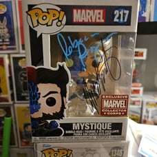 Funko Pop! MARVEL MYSTIQUE #217 signed by Chris Claremont & Rebecca Romijn