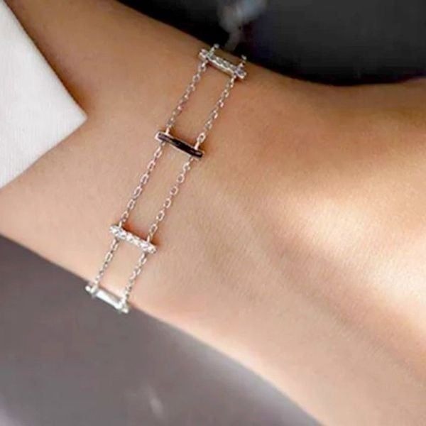The Ladder Bracelet in 925 and cubic zirconia.