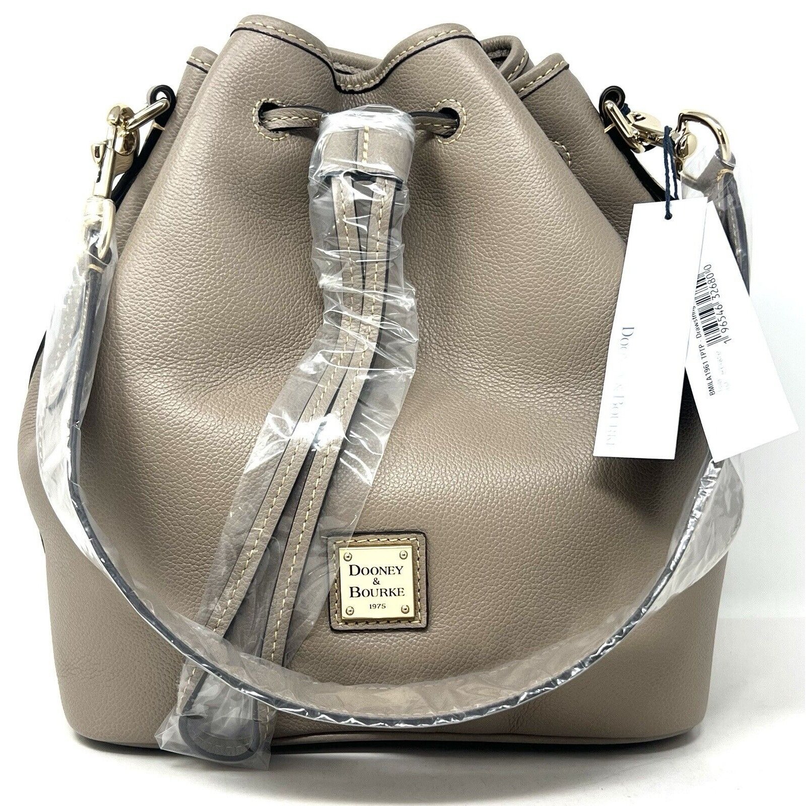 Dooney & Bourke Sorrento Drawstring Shoulder Bag TAUPE 328 Tan Beige Bucket NWT