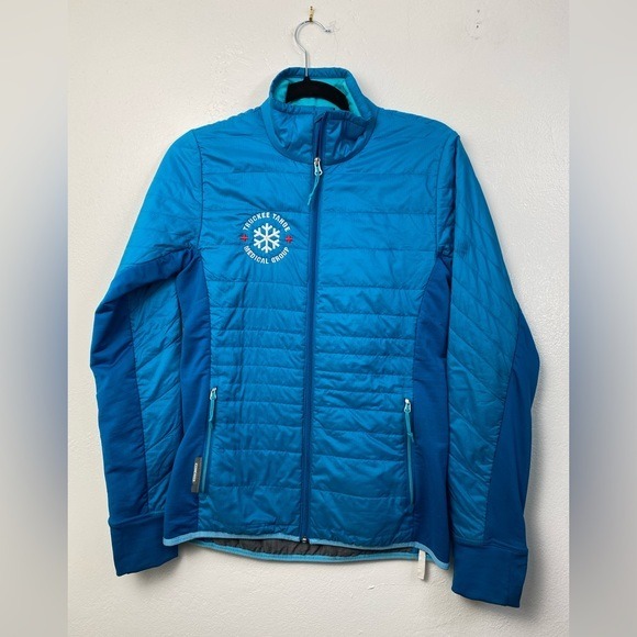 Icebreaker Merino Blue Full Zip Quilted Warm Winter Coat women’s Small