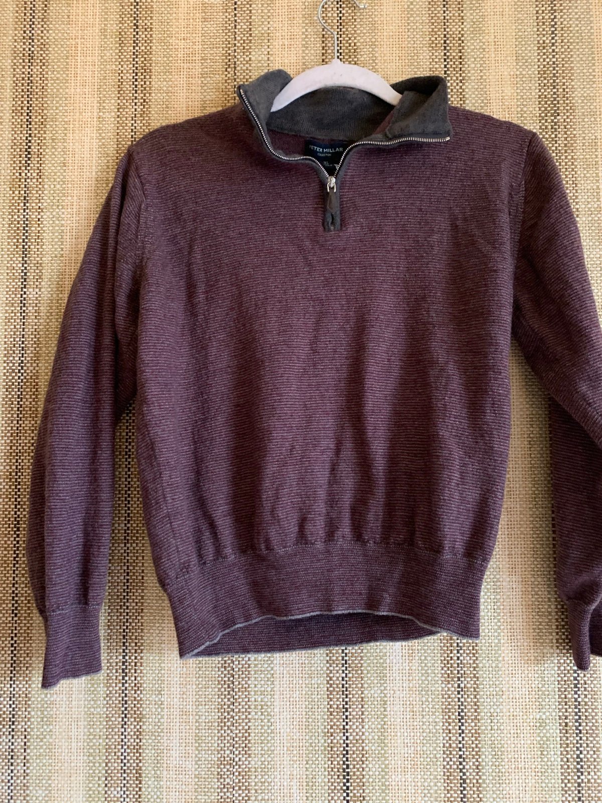 Peter Millar Mens Stretch Crew Neck Pullover Quarter Zip Cashmere Silk Size XL