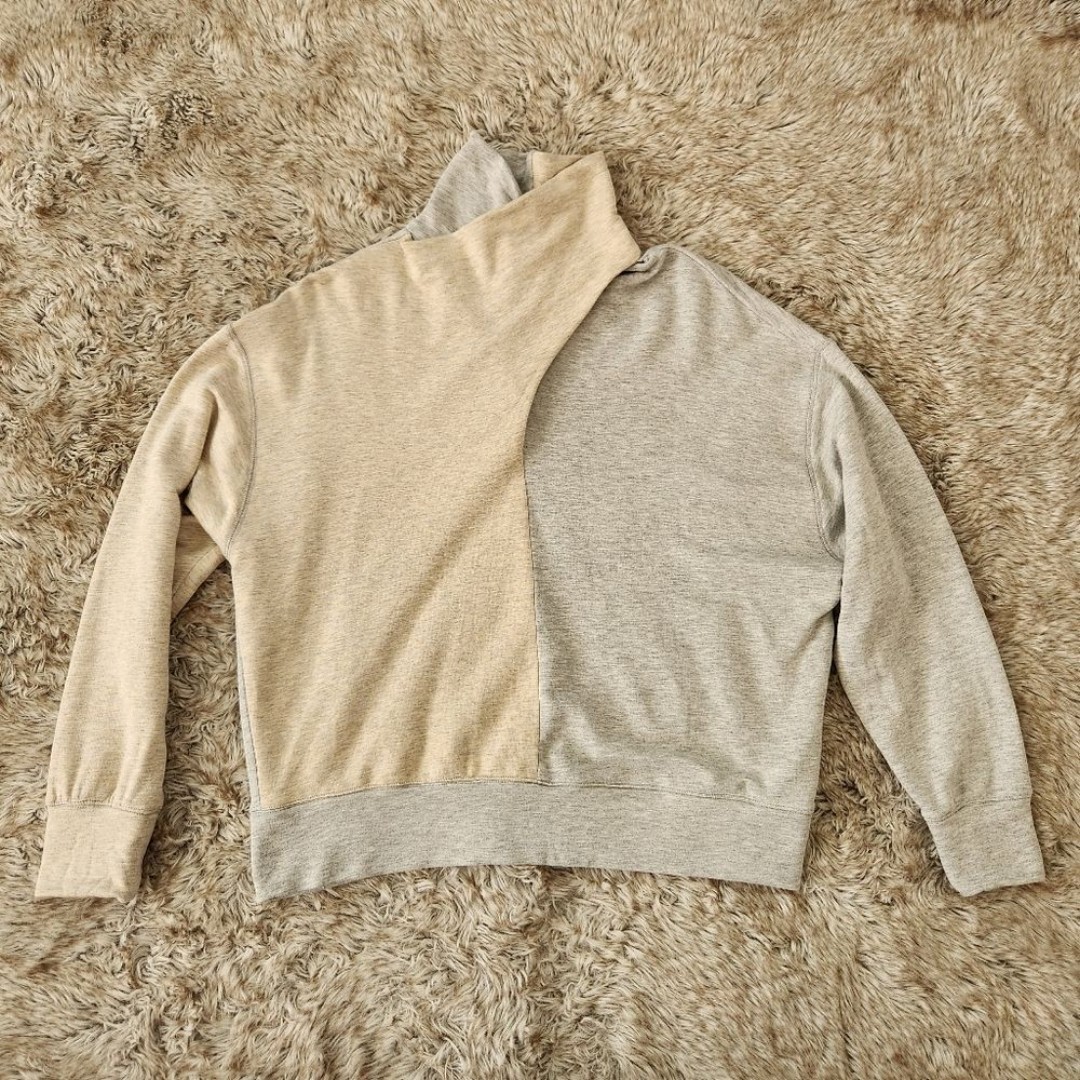Fifteen Twenty Turtleneck Two-Color Sweatshirt Gray And Tan Women's Size Medium