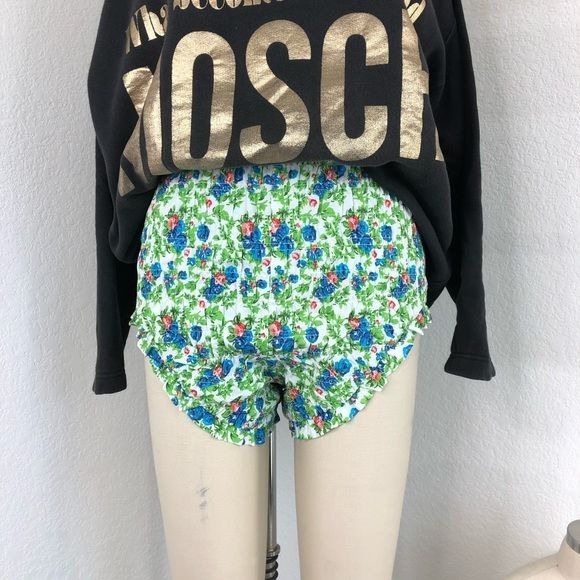 House Of Sunny Floral Smocked Bloomers High Rise Cover Up Shorts