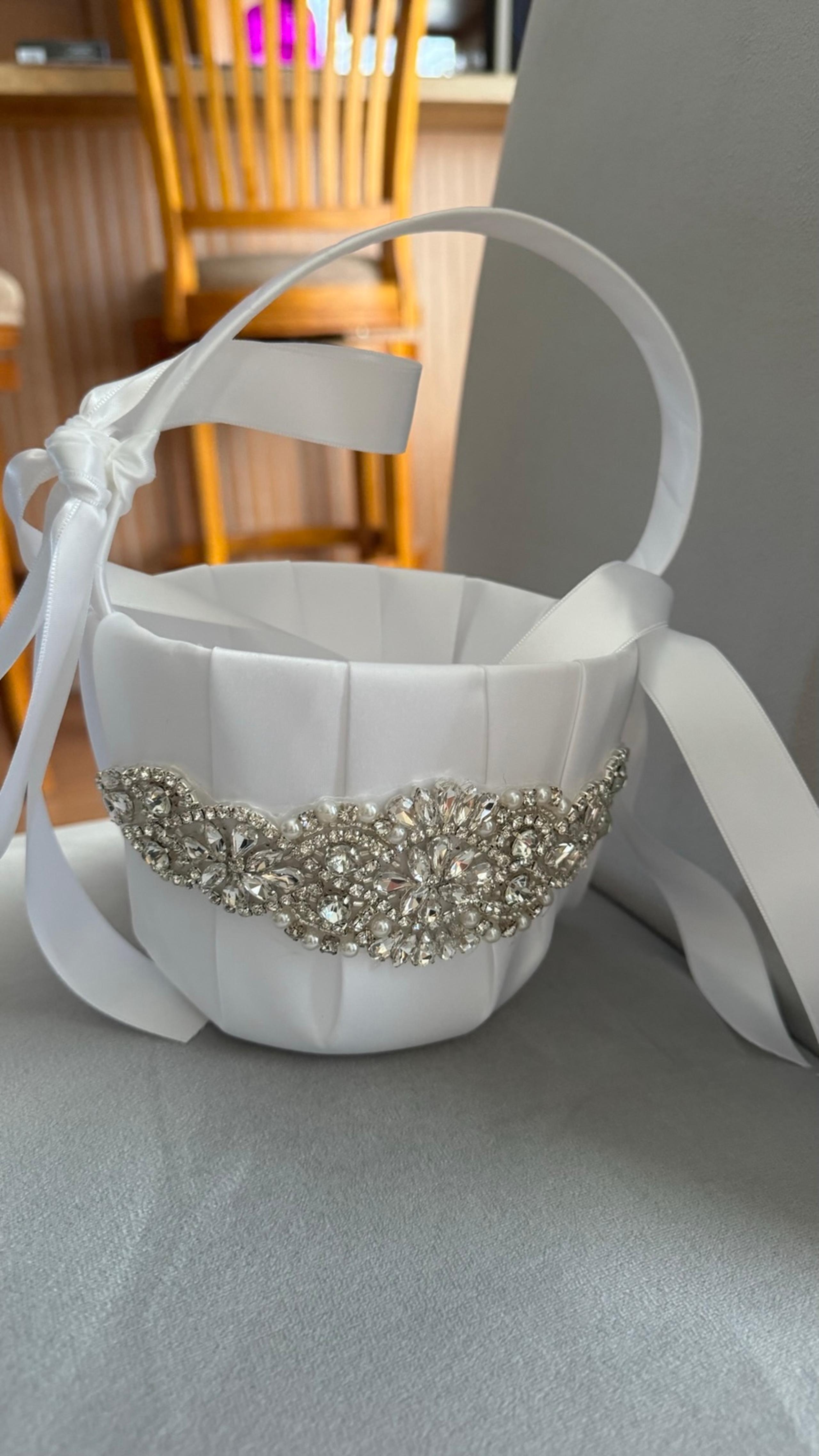 2 Flower girl baskets with rhinestones