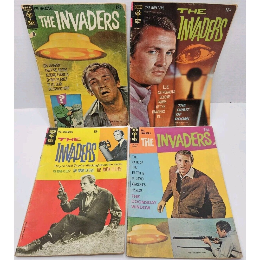 Lot of 4 1967/68 INVADERS COMPLETE SET Gold Key Comics Scarce Group Low Price
