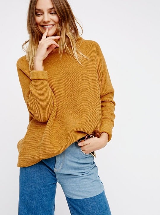Free People Ottoman Slouchy Sweater in Caramel, size XS