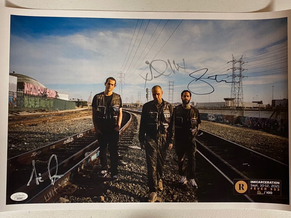 Fever 333 band signed autographed festival lithograph 1 with jsa coa
