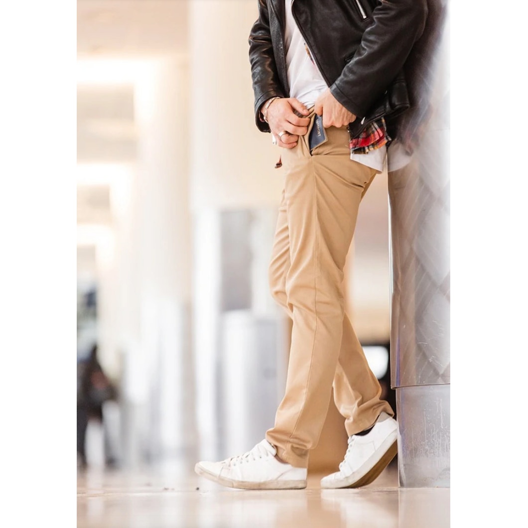 Baubax Men's Athletic Chino Khaki Pants // 34x32