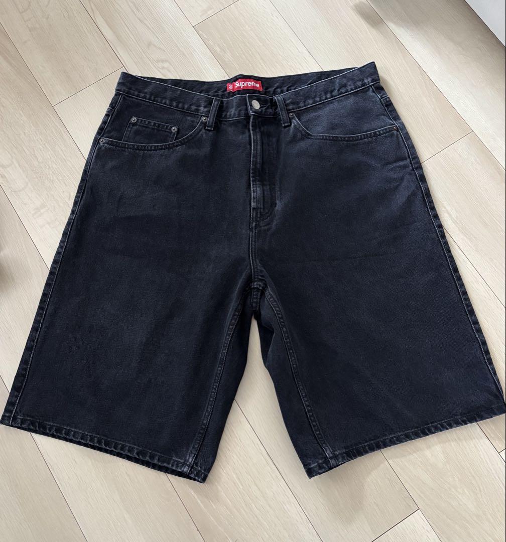 Supreme Frayed Croc Baggy Denim Short Black Men's - SS25 - US