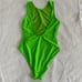 NWT Ganni Women's Green Open Back One Piece Swimsuit Size 32 / 0 US / XS