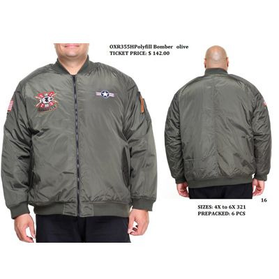 Rocawear Mens olive bomber jacksts 6pcs.