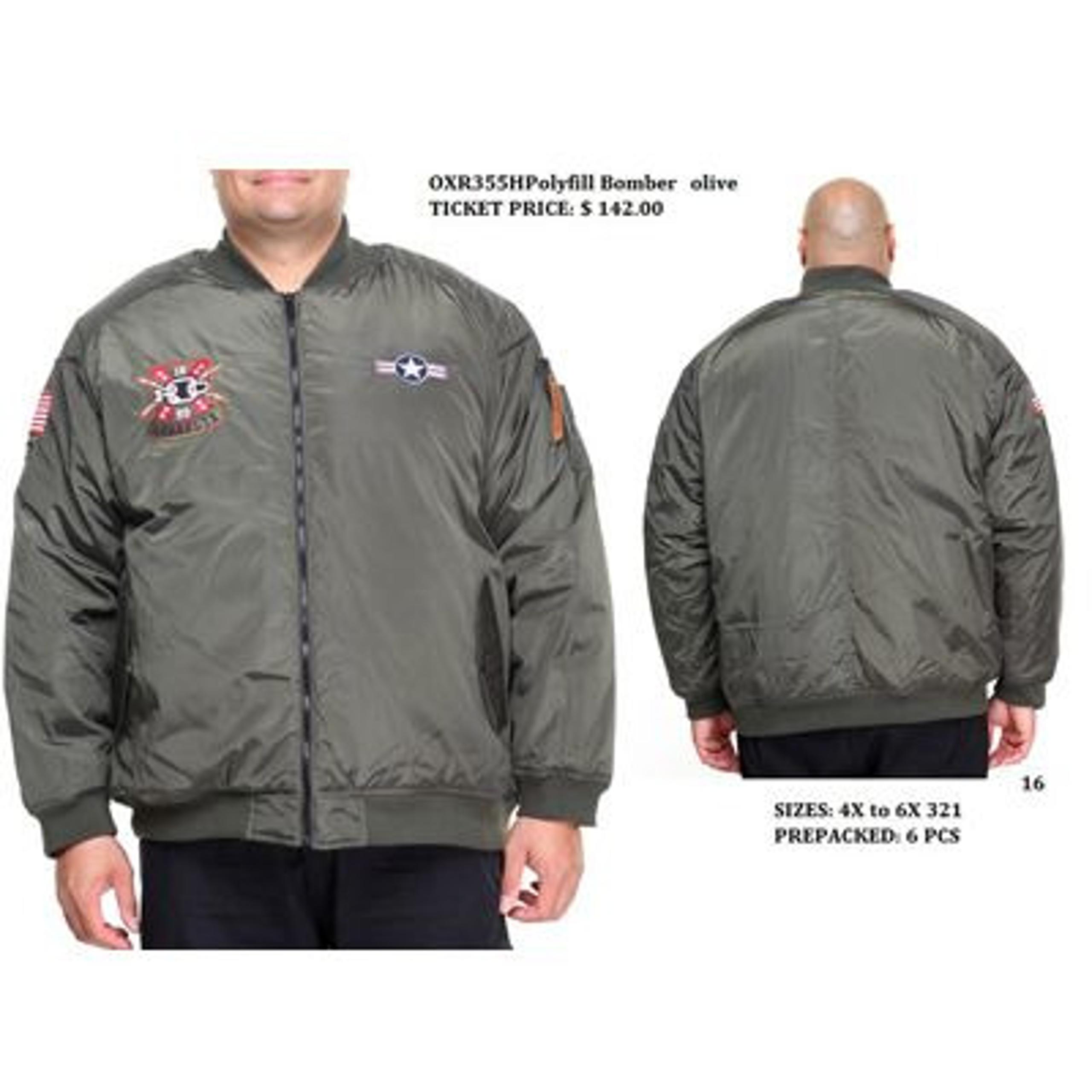 Rocawear Mens olive bomber jacksts 6pcs.