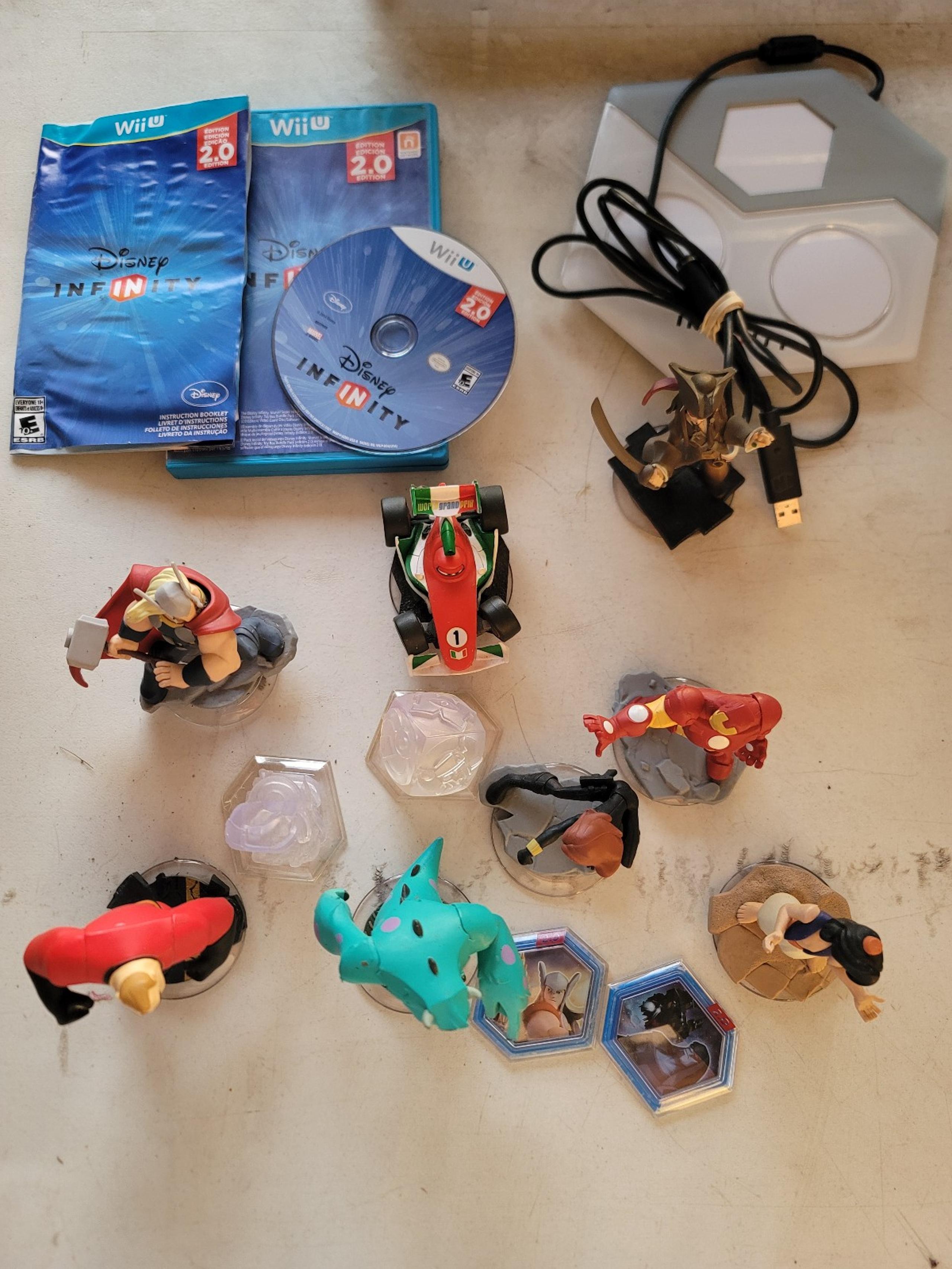 Disney Infinity 2.0 Lot 8 Figures Portal Base Wii U Game Bundle