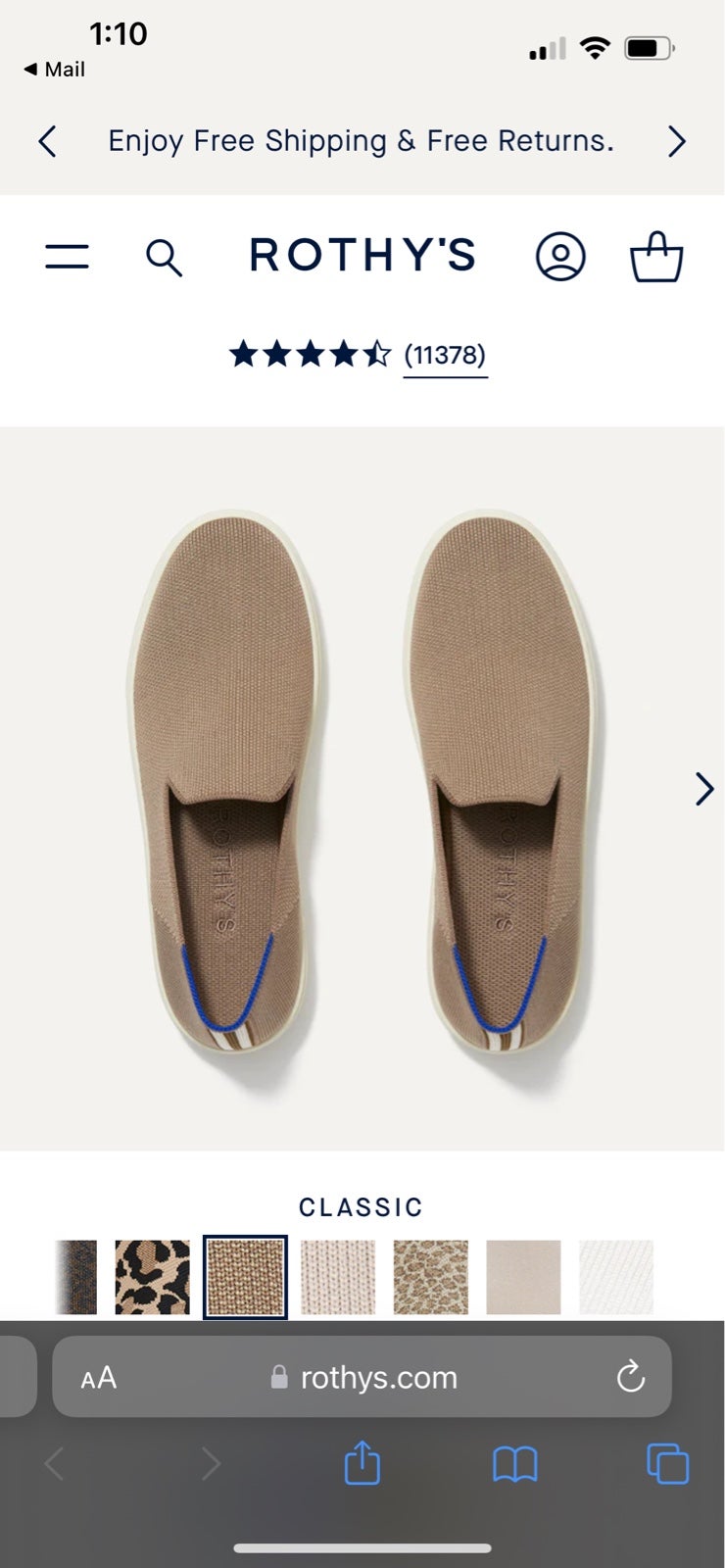 Rothy’s slip on sneakers Latte size womens 7