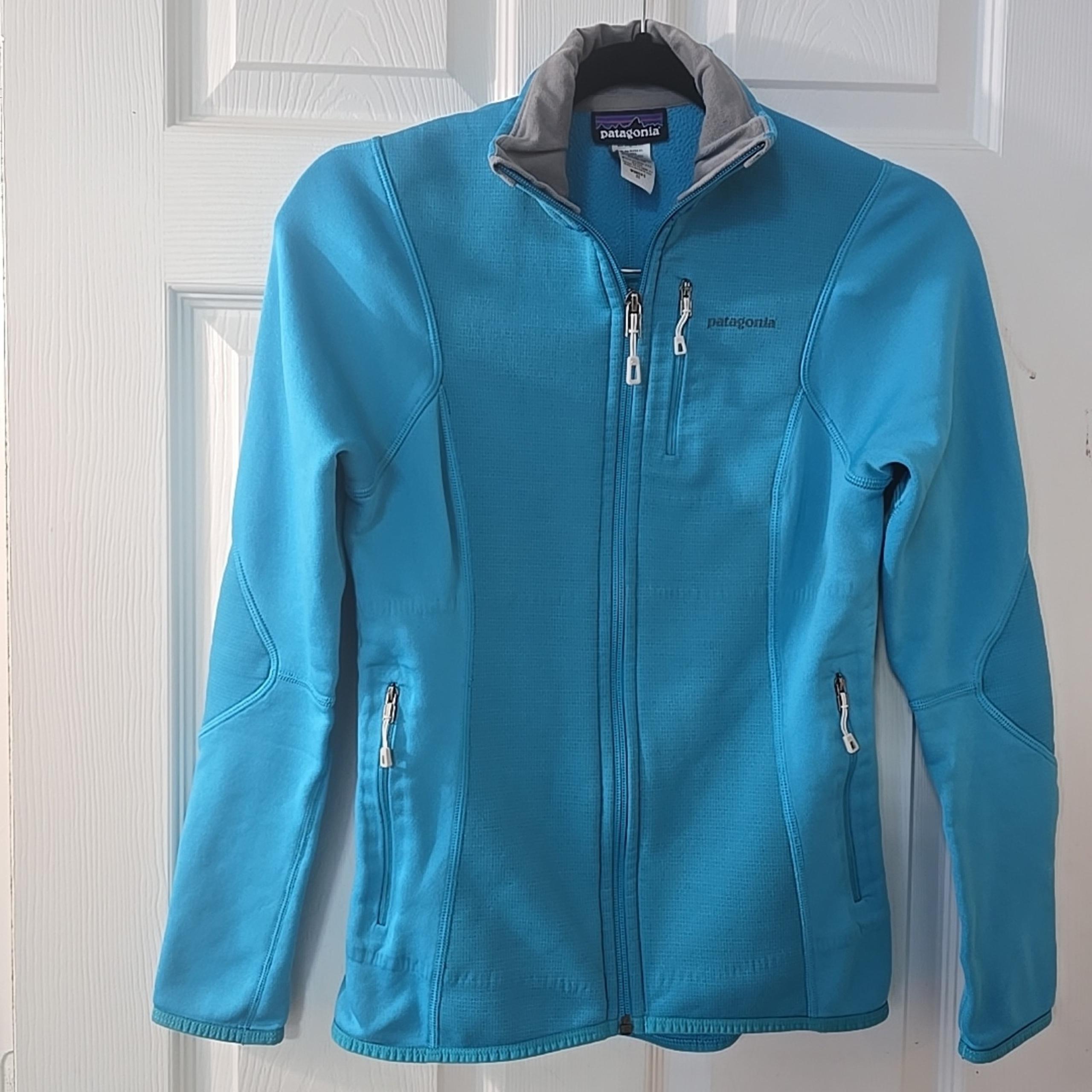Patagonia Women’s Full Zip Sweater Blue Polartec Power Dry Size XS