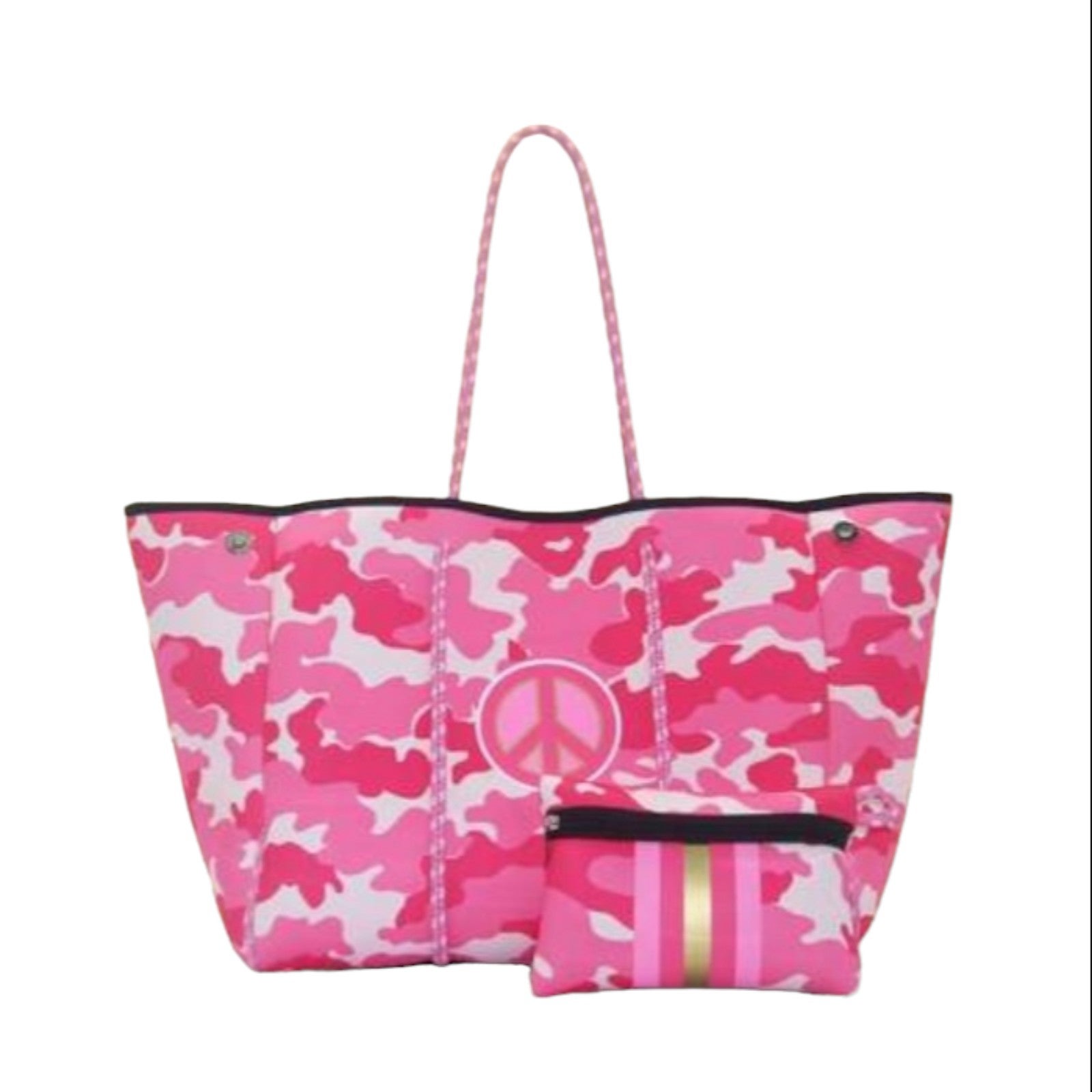 NWT Neoprene Sholder Tote & Pouch/Purse Set