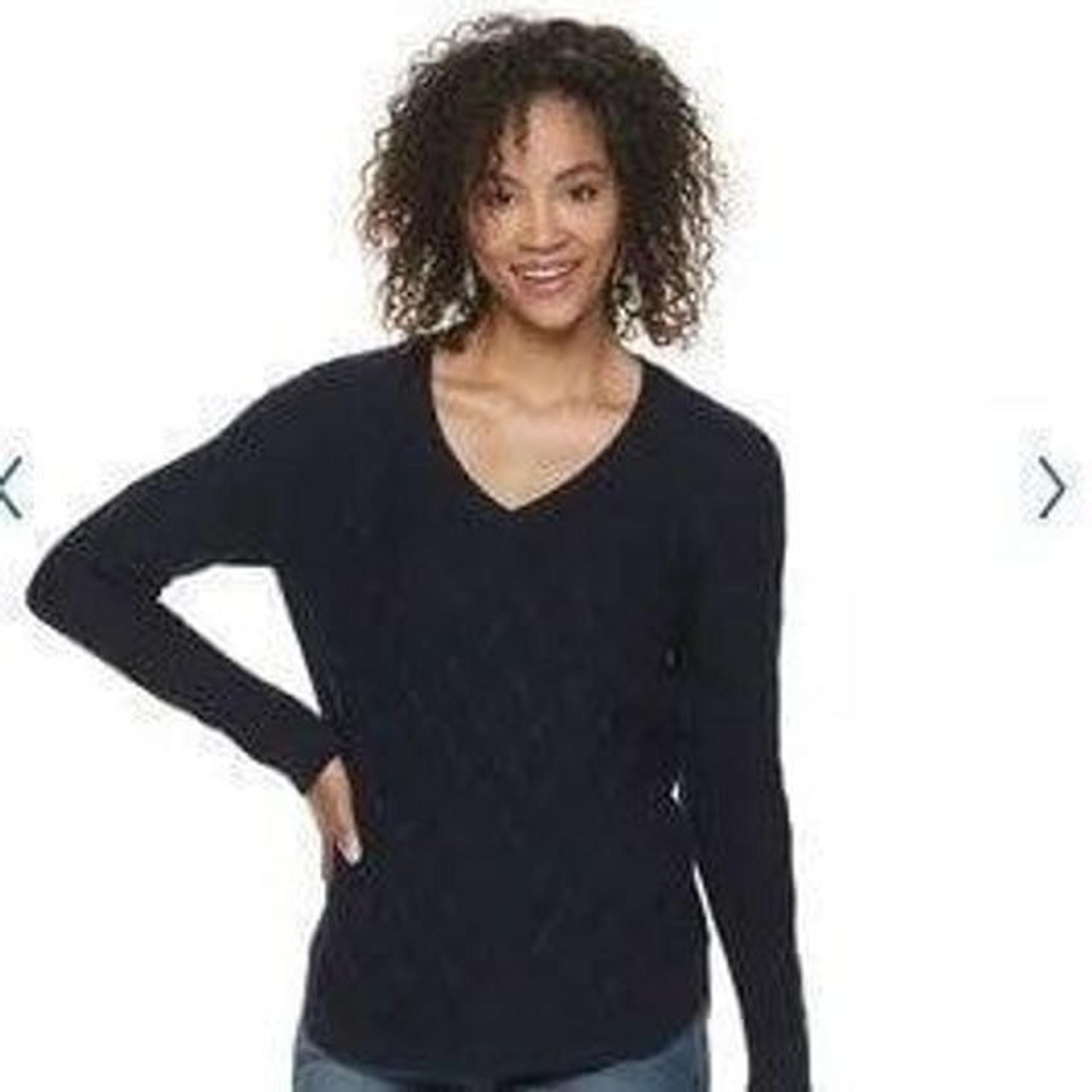 NWOT Women’s Sonoma Leaf Knit Sweater in Navy Fleck Size Small