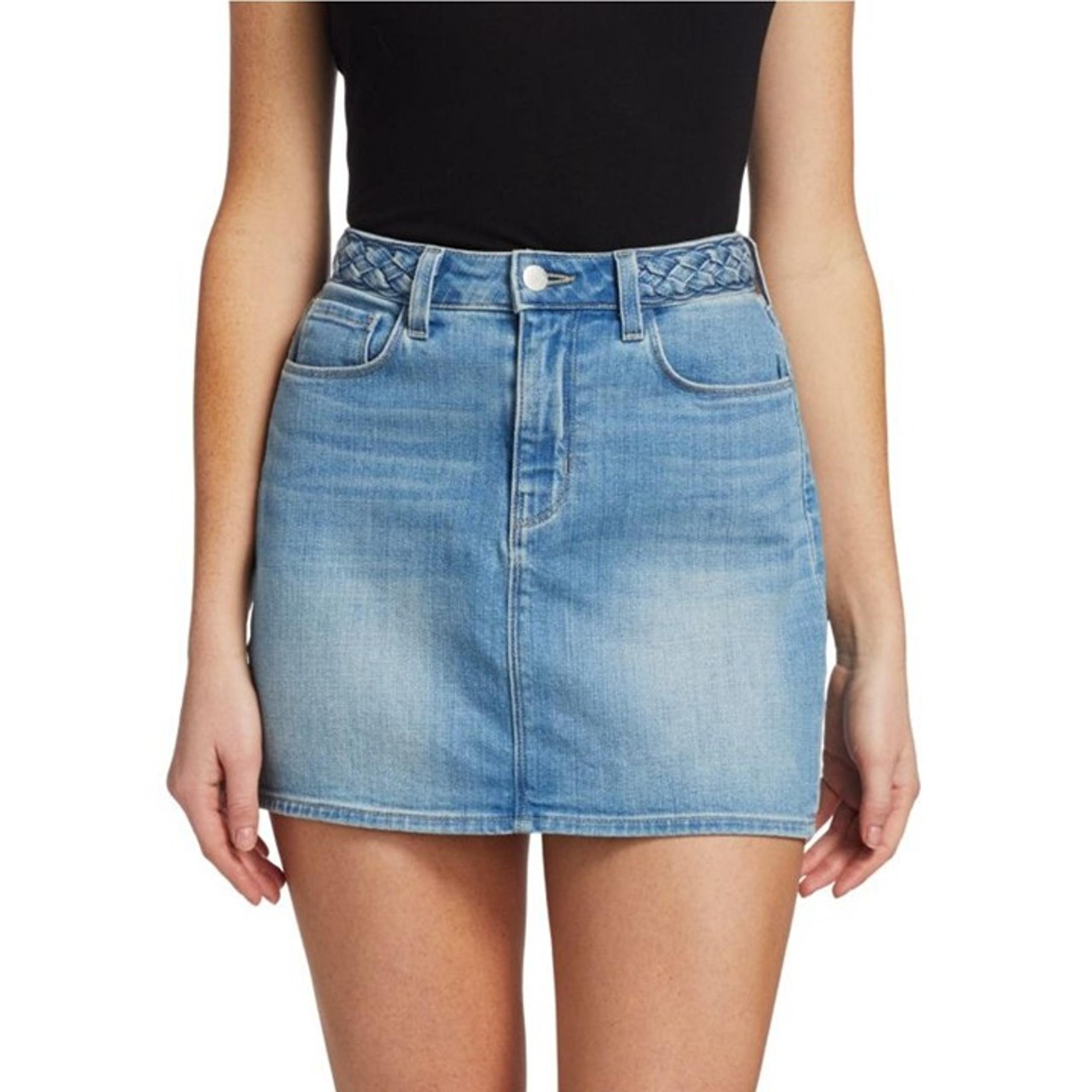 L'AGENCE Shannon Braided Denim Mini Skirt Women's Size 25 New Without Tags!