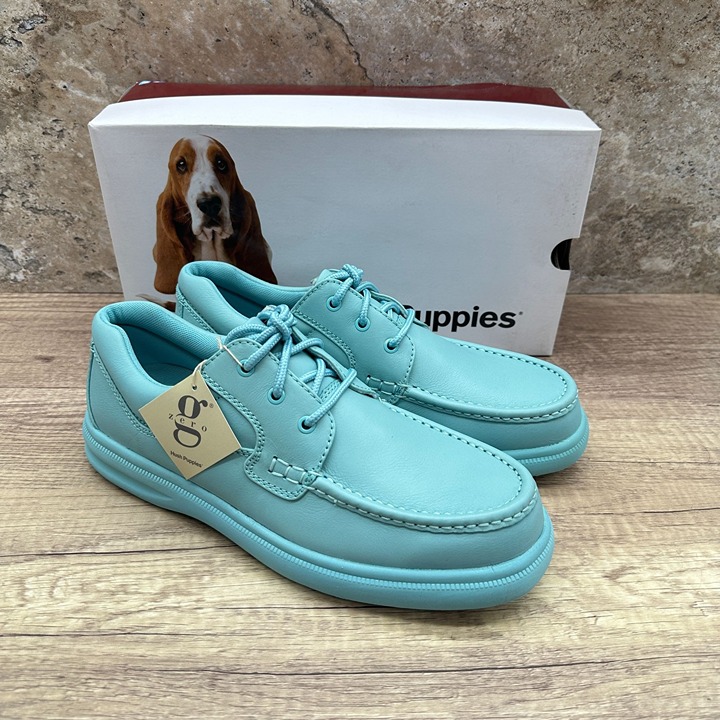 Hush Puppies Shoes Men's 12 Gus Lace Up Lightweight Zero G Sea Foam Leather