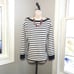 Kate Spade Navy Blue & White Striped Sweater with Pockets ~ Women’s Medium EUC!