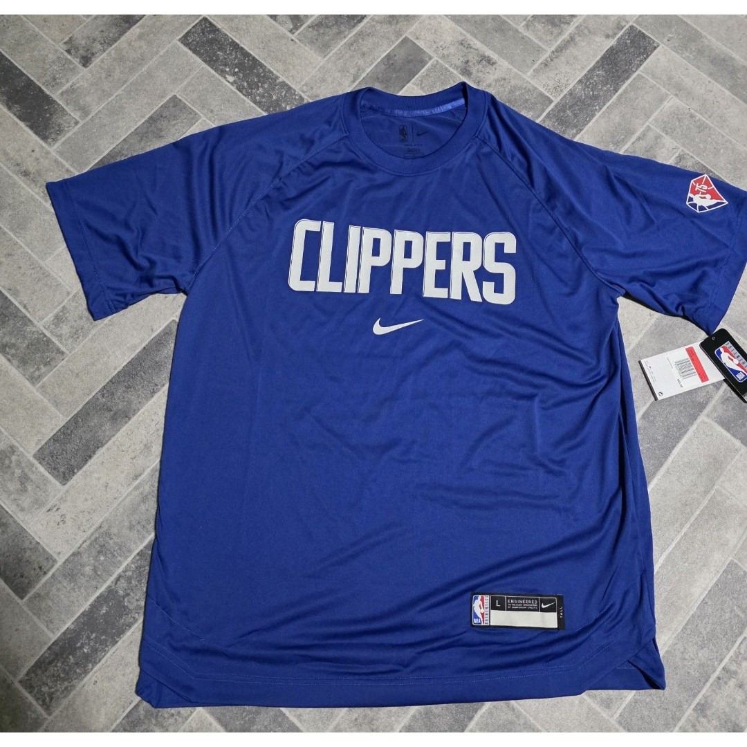 NIKE Dry LA Clippers NBA Team Issue Warmup Shirt Blue Men’s Size L-T DA9536 495