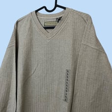 90s beige ribbed thin knit sweater shirt
