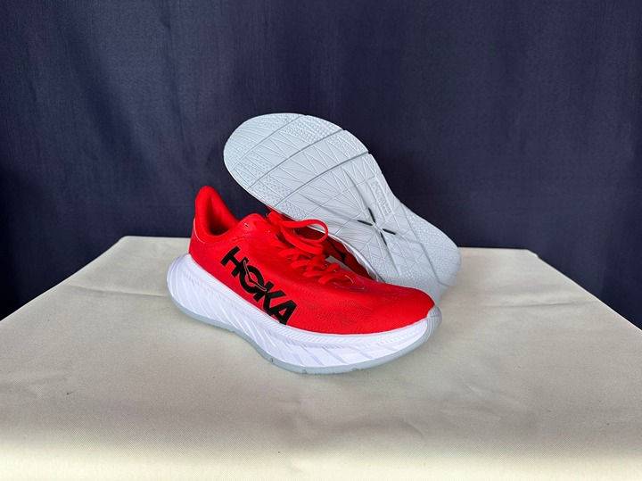 Size 8.5B - Hoka One One Women Carbon X 2 Red Trainer Sneakers Shoes