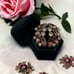 Vintage Unsigned Weiss Purple Clear Crystal Rhinestones Leaf Clip On Earrings
