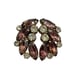 Vintage Unsigned Weiss Purple Clear Crystal Rhinestones Leaf Clip On Earrings