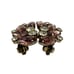 Vintage Unsigned Weiss Purple Clear Crystal Rhinestones Leaf Clip On Earrings