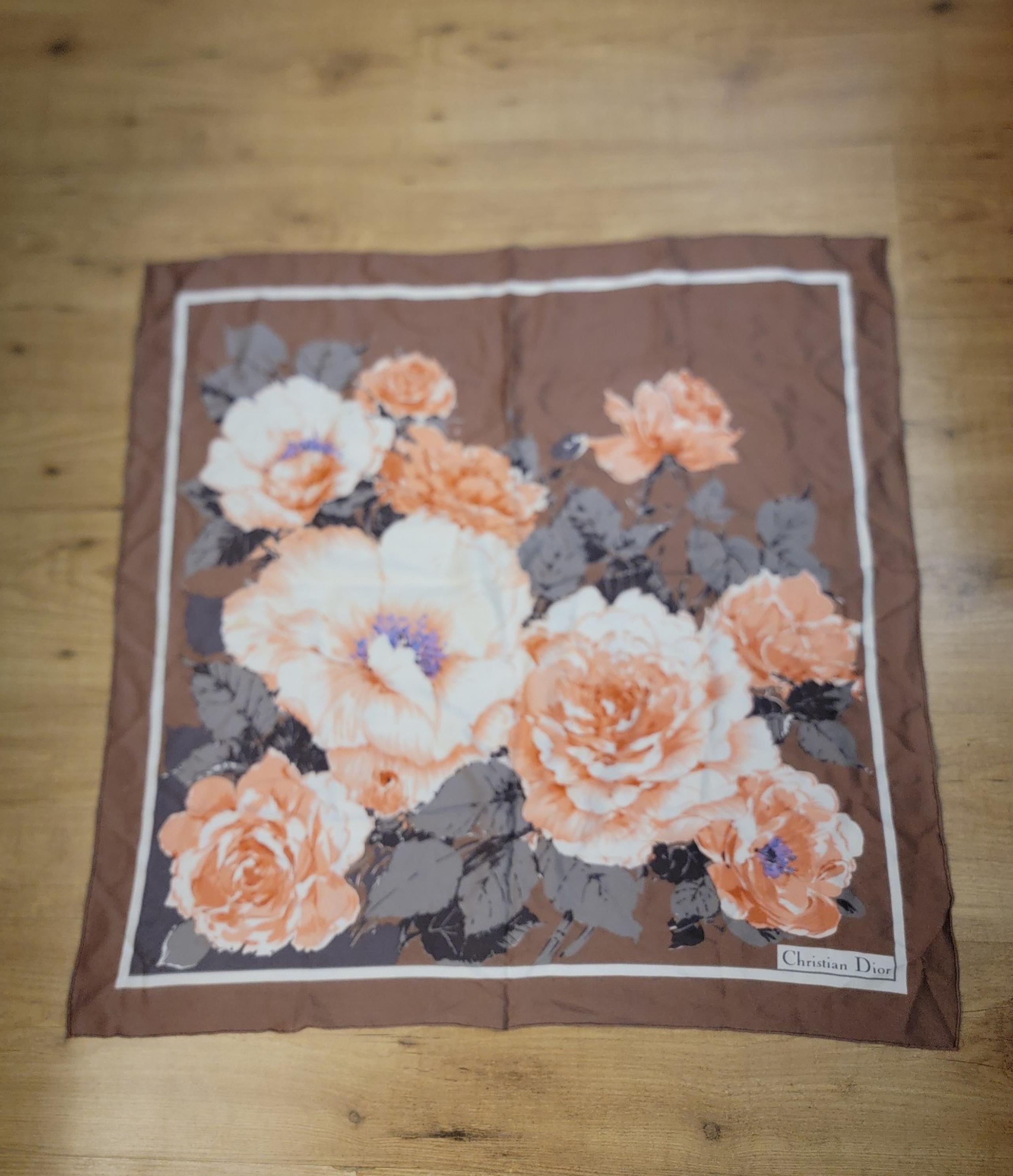 Christian Dior Floral Silk Scarf