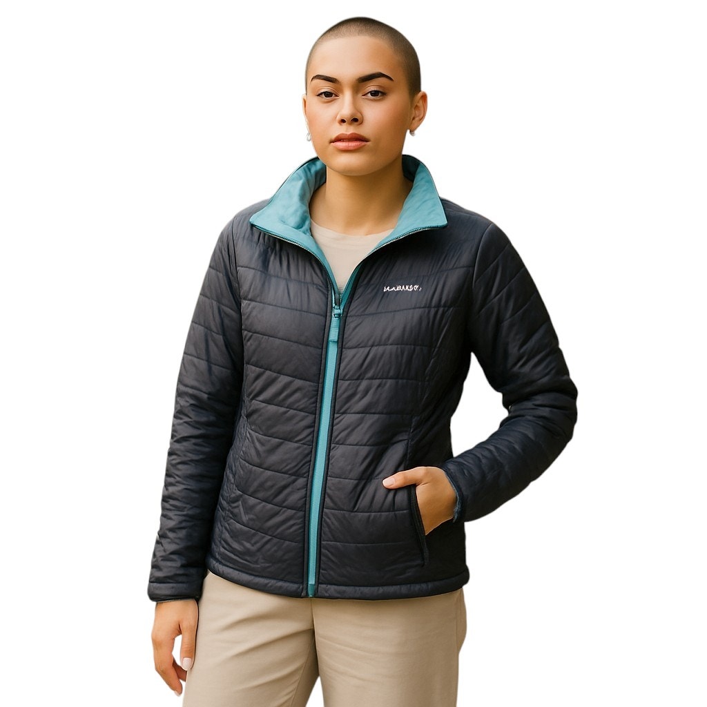 Simms Fishing Products Black Teal Blue Permaloft Puffer Jacket Pockets M