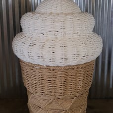 XL Wicker Ice Cream Cone Laundry Toy Basket RGI Home