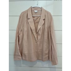 J.Jill Love Linen Size 3X Jacket Women Button Front Pockets Pink BlazerTank Set