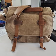 Canvas Messenger Bag for Men, Portable Office with Laptop Case and Trolley Slot