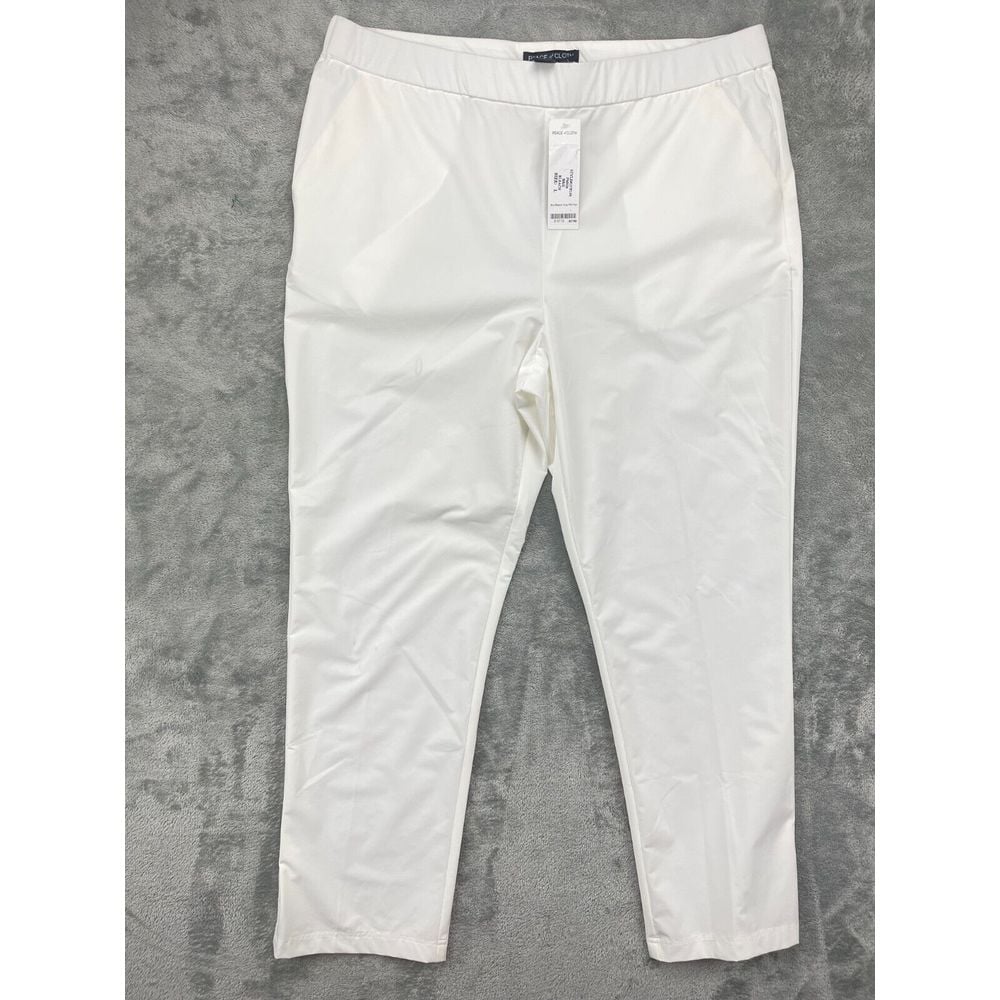 NWT Peace of Cloth Women's Brie Blech Crop Pants Size Large White Comfort