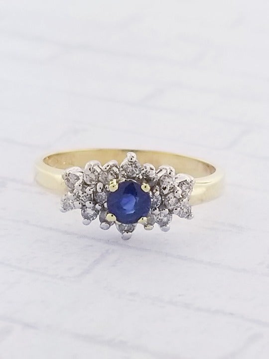 14k Sapphire and Diamond Ring