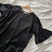 Morton Mac Black Linen Ruffle Hem Mini Dress