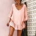Morton Mac Black Linen Ruffle Hem Mini Dress
