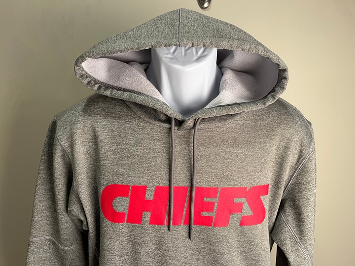 Nike Dri-Fit Men's marled gray Kansas City Chiefs hooded sweatshirt Hoodie S